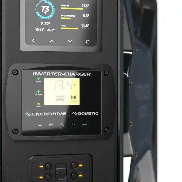 Voyager Digital Power System — canopy power system with Garmin PowerSwitch and 3000W/100A inverter‑charger 3
