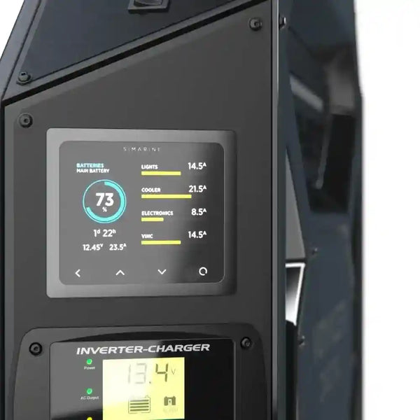 Voyager Digital Power System — canopy power system with Garmin PowerSwitch and 3000W/100A inverter‑charger 6