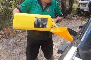 Yellow Diesel Scrunnel Funnel - Everything Caravans