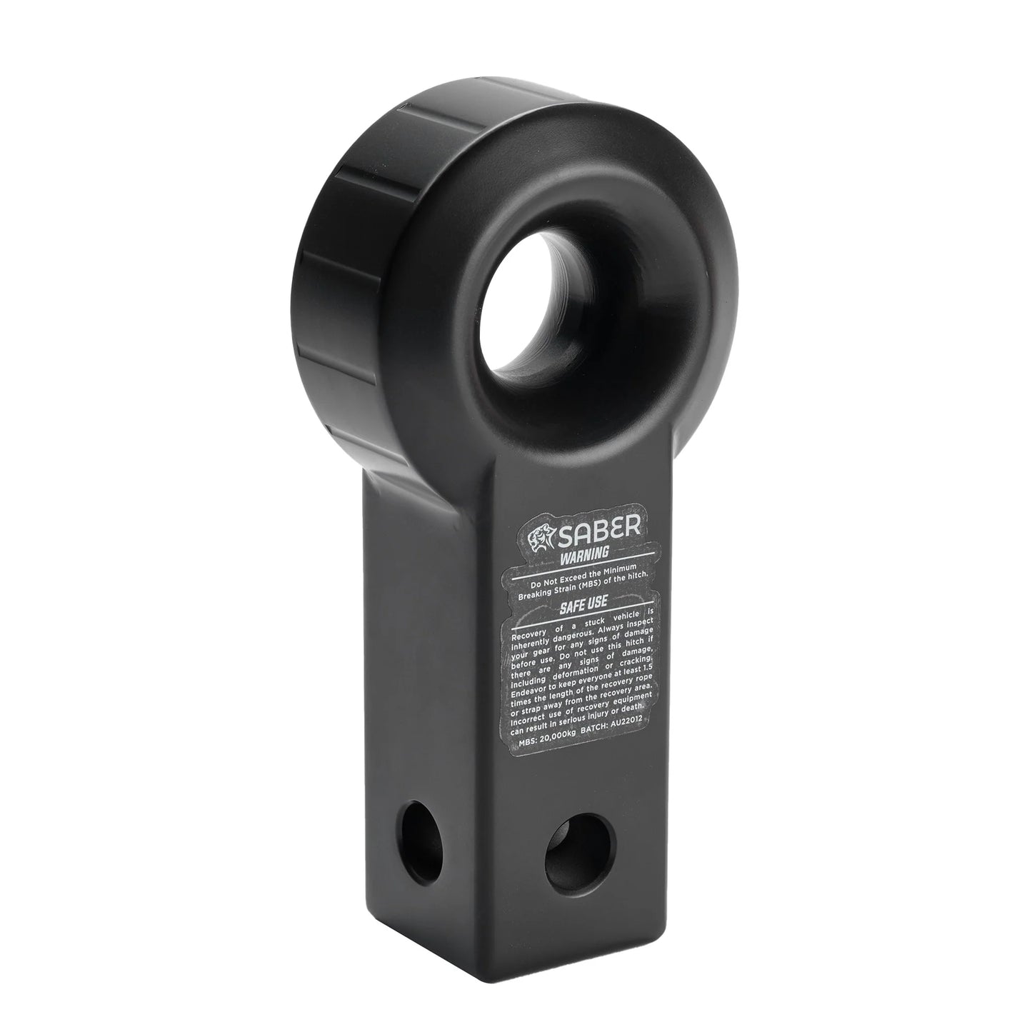 Saber Aluminium Rope Friendly Recovery Hitch - Cerakote Black