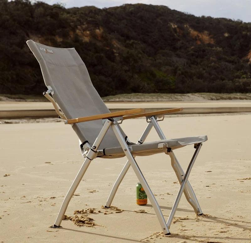 Stratus Outdoor ALL-DAY Reclining Camp Chair - Stone - Everything Caravans