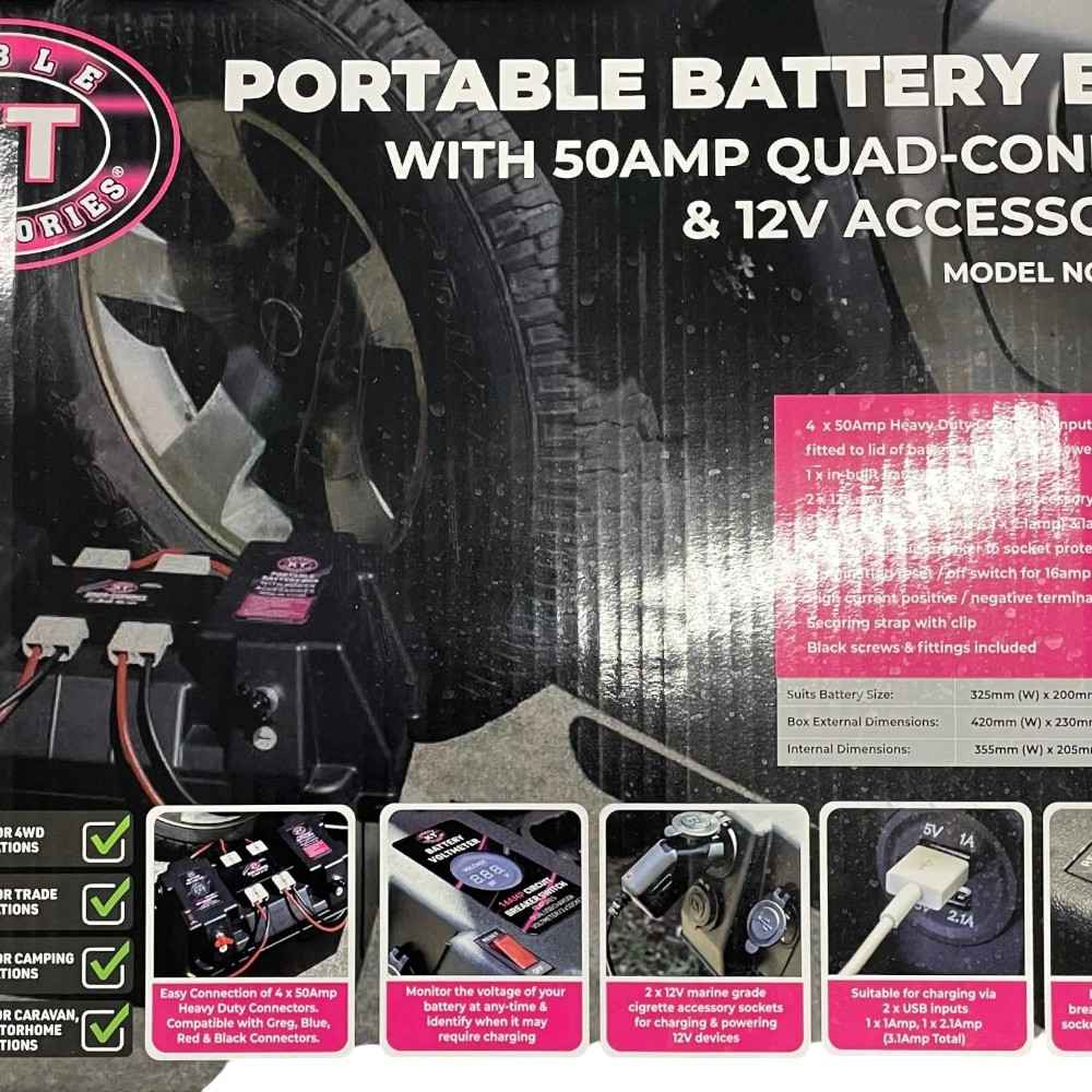Battery Box Portable with 4 Way HDC and volt Meter