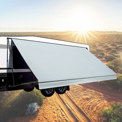 Aussie Traveller SBE 16' Light Grey Roof White Ends Awning