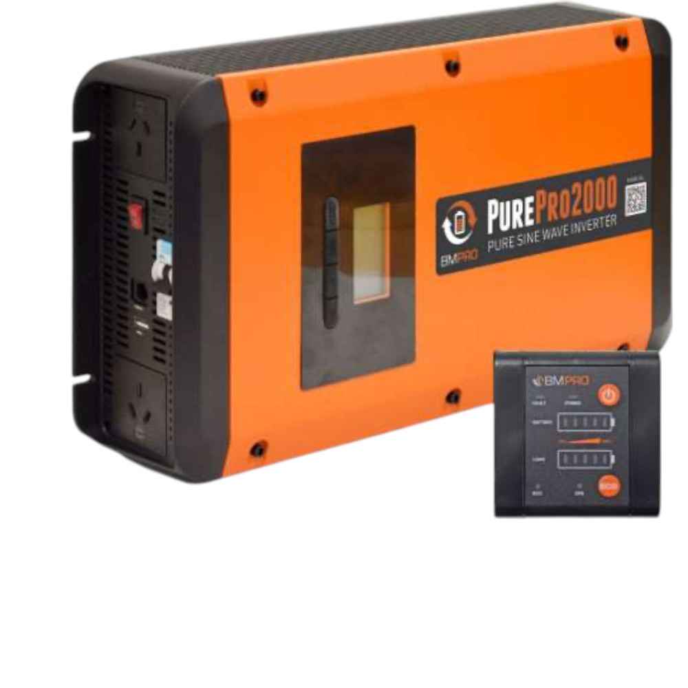BMPRO PurePro 2000w Invertor with 3m heavy duty connecting cables