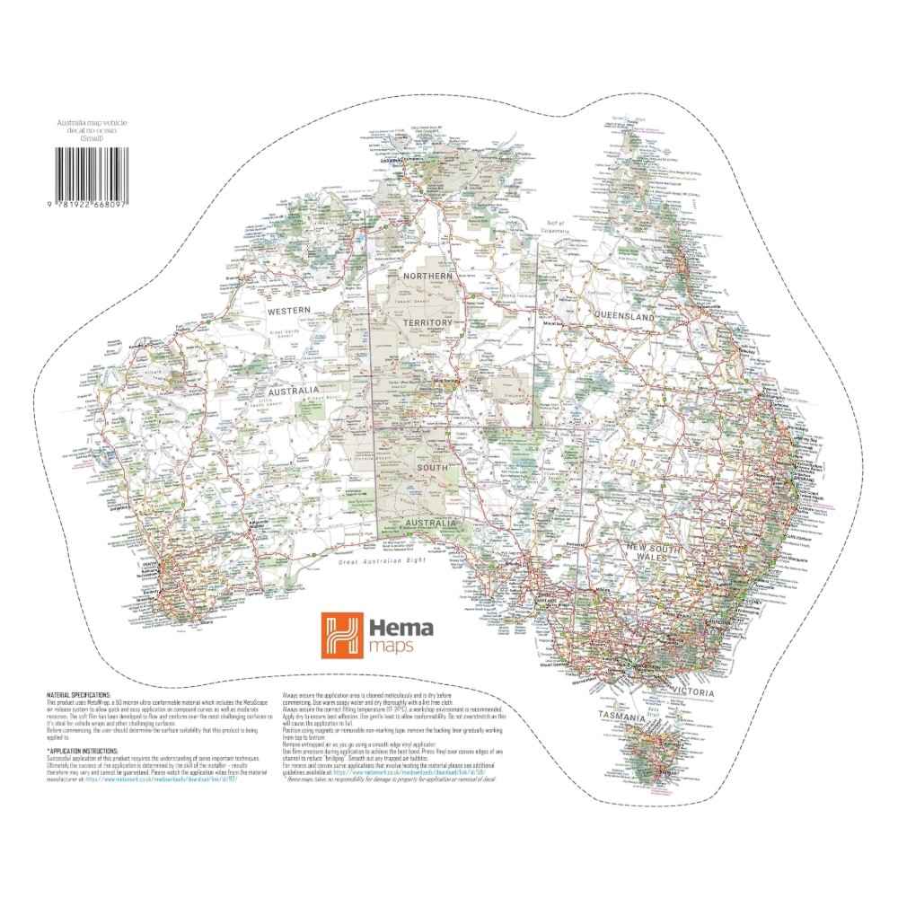 Hema Map of Australia Sticker - Large