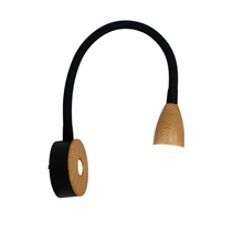 Supex Faux Timber LED Reading Light with USB-C