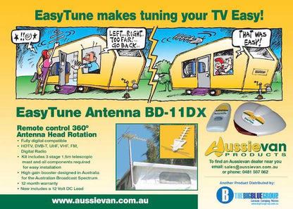 Aussievan Easy Tune Caravan TV Antenna - Ideal for Poptops and Campers