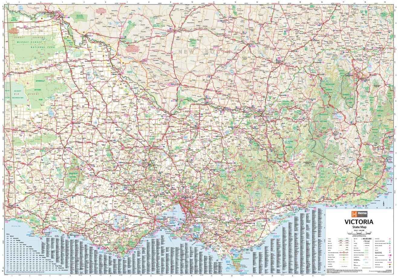 Hema Victoria State Map