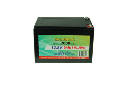 9Ah Solarking Lithium Battery 12.8 volt with Bms Direct Replacement for Agm 6425