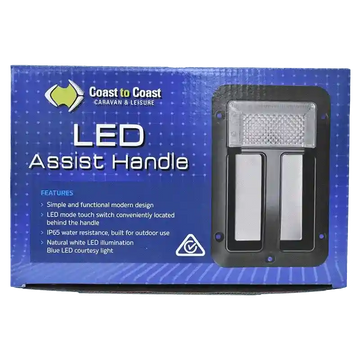 Entrance Assist Handle with 12v Led Light Black - As fitted to Most Jayco's