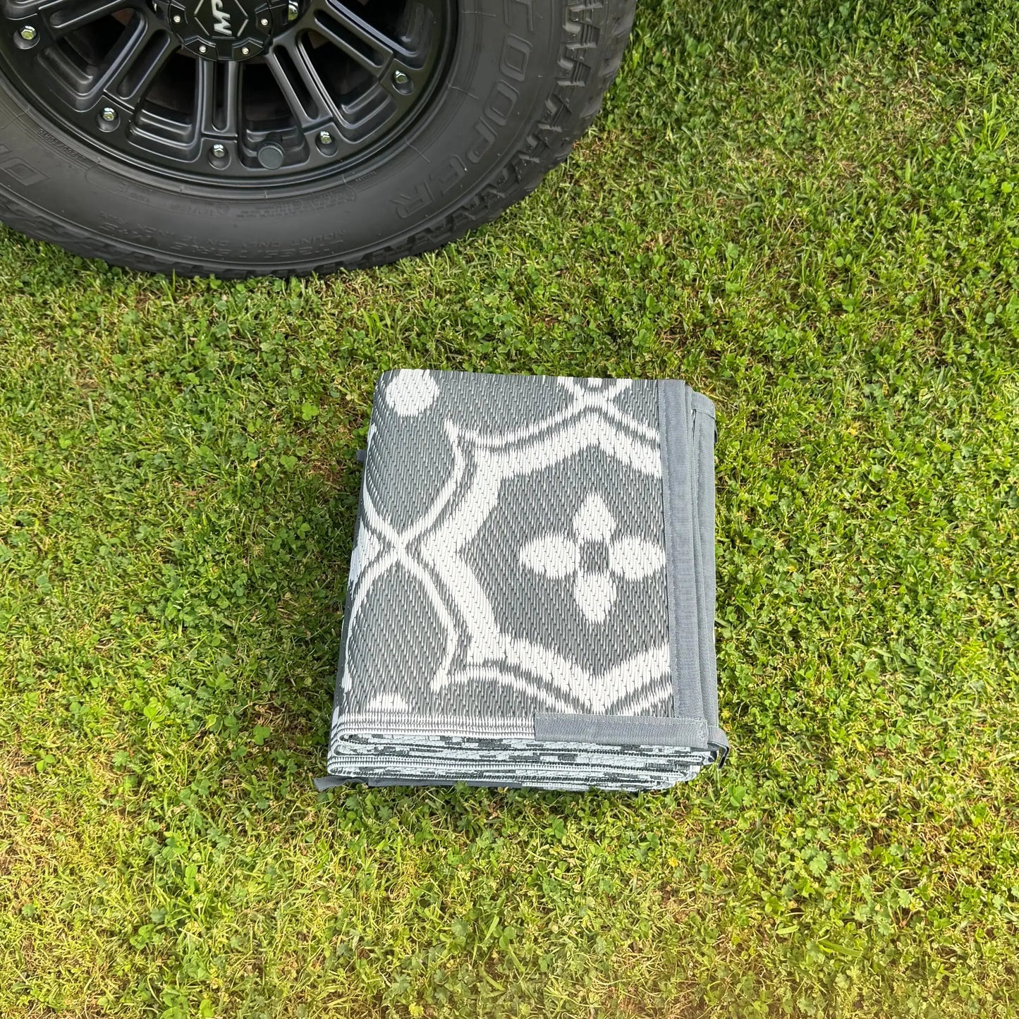 Caravan Camping Mat Classic Grey White 1.5m x 2.43m