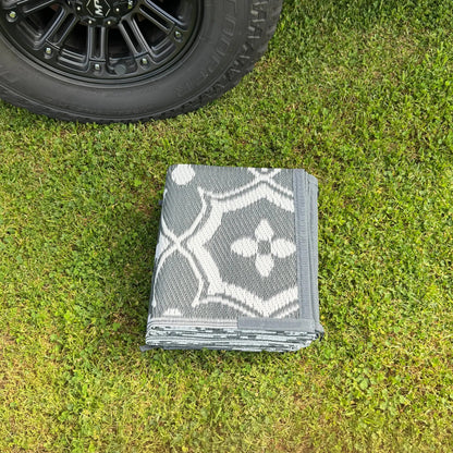 Caravan Camping Mat Classic Grey White 1.5m x 2.43m