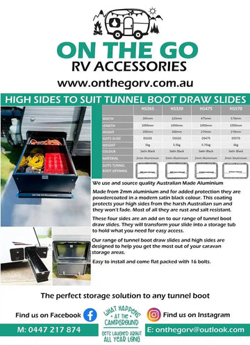 265mm Wide High Sides x 1000mm long - Everything Caravans