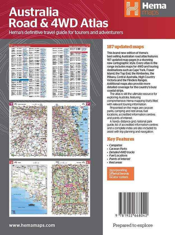 Hema Australia Road and 4WD Handy Map - 185 x 248mm - Everything Caravans