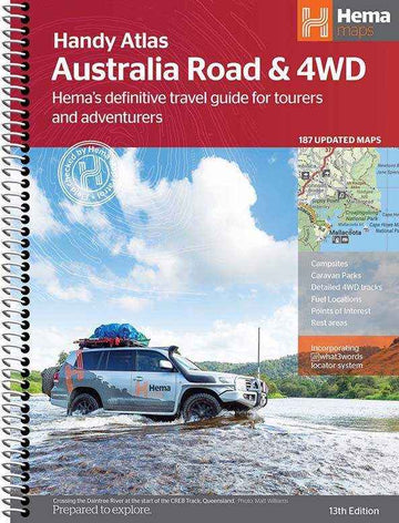 Hema Australia Road and 4WD Handy Map - 185 x 248mm - Everything Caravans
