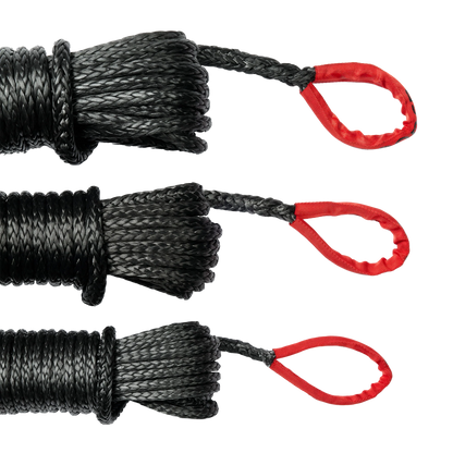 Saber 13200 KG Black SaberPro Winch Extension Rope with Red Sheath Eyes 20 m