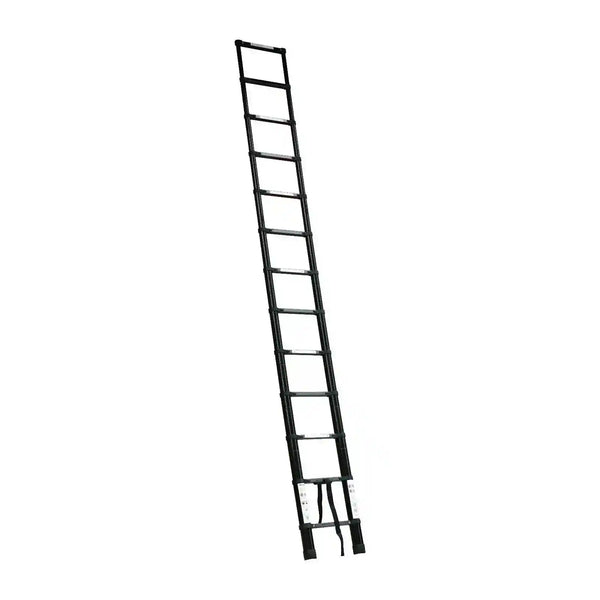 Black 3.8m Portable Telescopic Ladder with Carry Bag - Everything Caravans