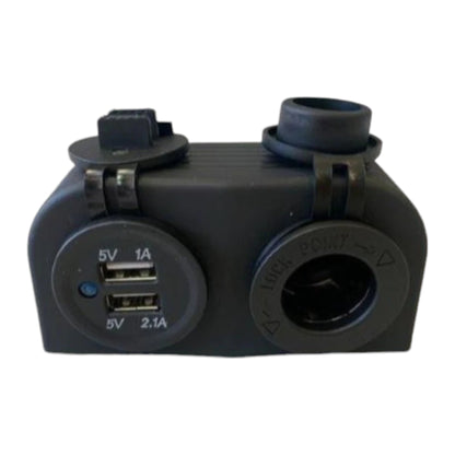 Twin Cigar Socket External Mount with 12v Cigarette Outlet and 3.1A USB  Outlet