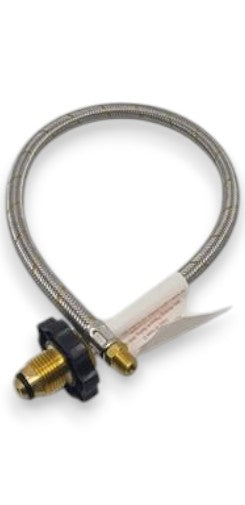 Braided Gas Hose 900mm POL fitting and 1-4 inverted Flare Thread 51-Htfp14I900F