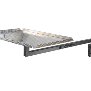 BBQARM KIT Black 850mm Regular Tray Aluminium 75mm Drawbars for Caravan or Trailer