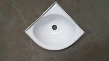 White Acrylic Corner Basin