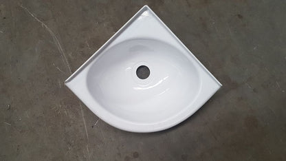 White Acrylic Corner Basin