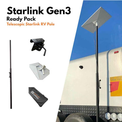 BBQARM Starlink Gen 3 Ready Pack - Telescopic Starlink RV Pole