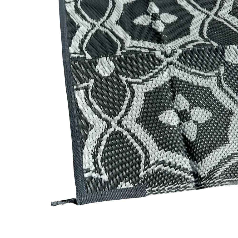 Caravan Camping Mat and Pegs Classic Grey White 1.8m x 2.74m - with Free PEG Set