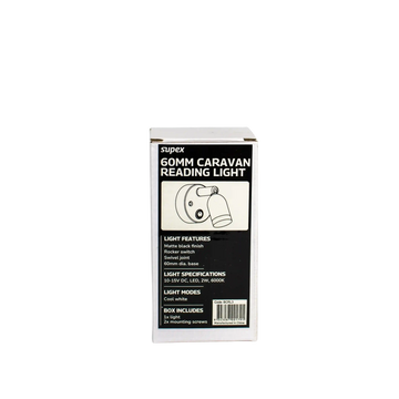 Supex 60mm Caravan Reading Light With Rocker Switch
