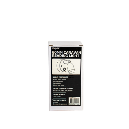 Supex 60mm Caravan Reading Light With Rocker Switch