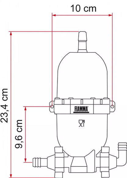 FIAMMA A20 Accumulator Tank Black (2026 Version). 02478-03