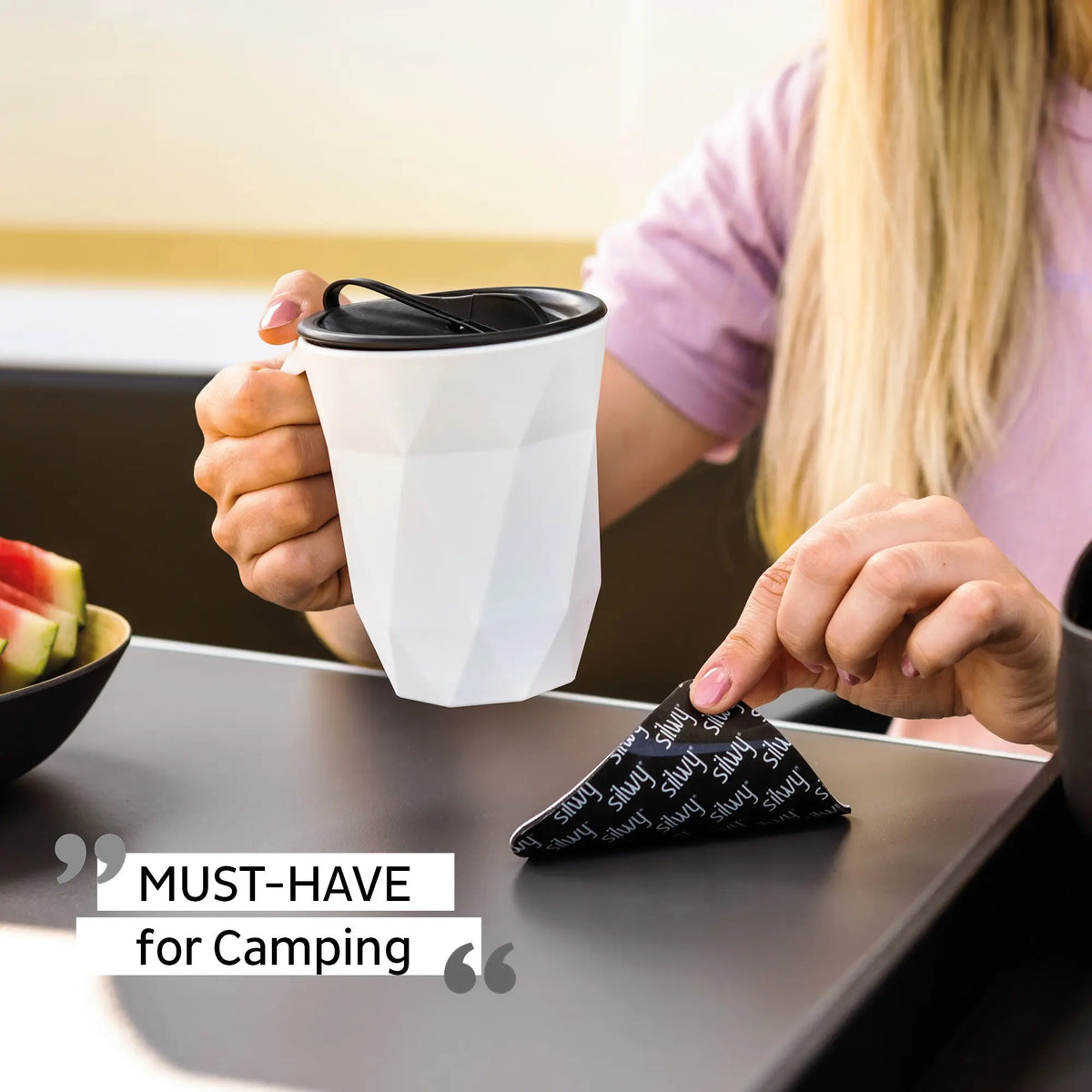 Magnetic TO GO Handle Cup WHITE by Silwy ...