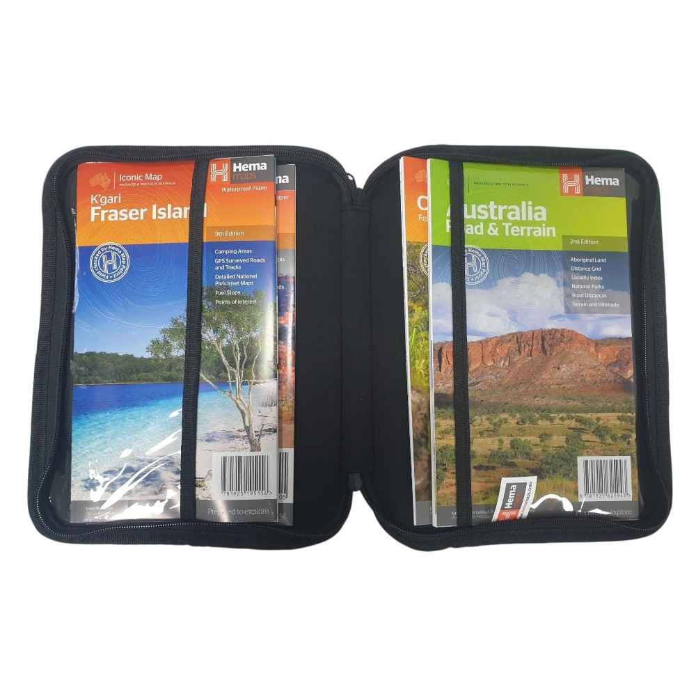 Hema Map Wallet Durable Storage for Up to 10 Maps Compact Travel Organiser