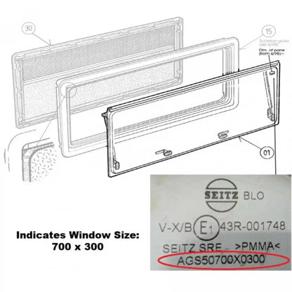 Dometic Seitz Tinted Window Blade - Suit S4 Window 1000 x 800