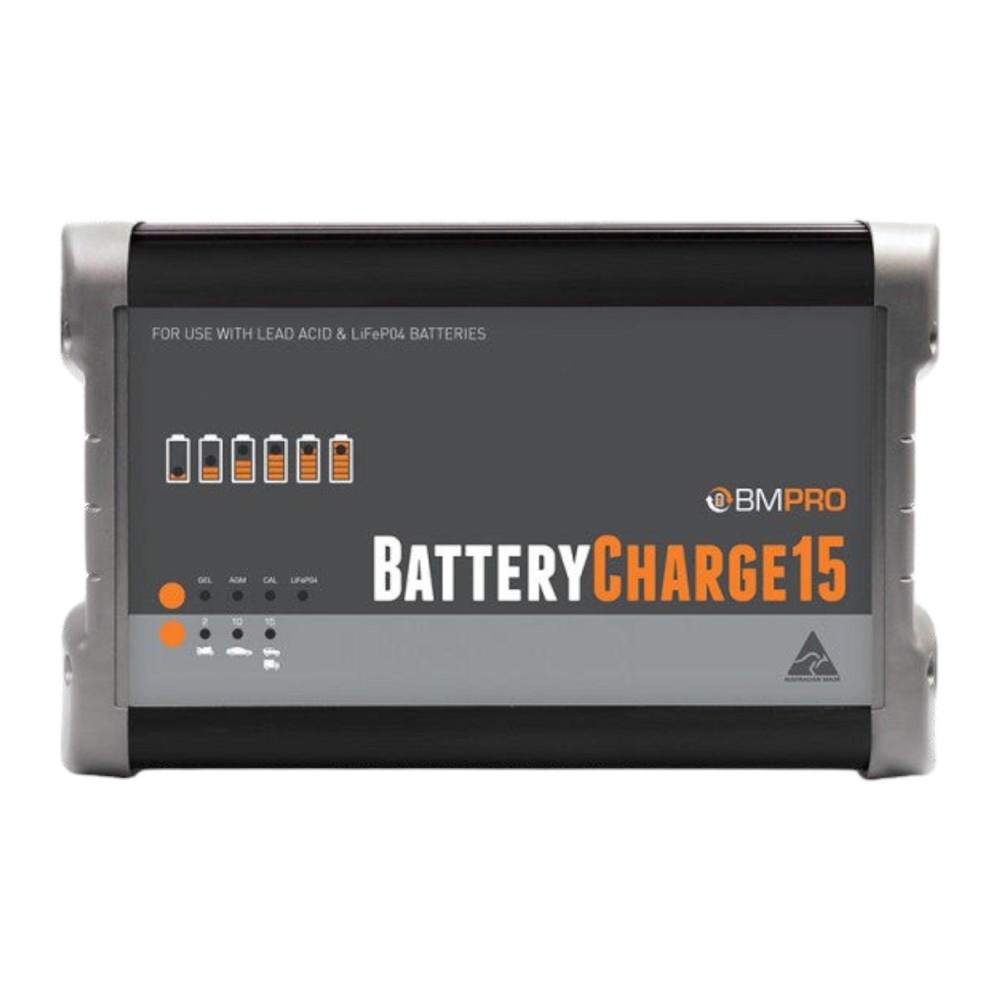 BMPRO Batterycharge15 15amp 240v 12v Battery Charger Suitable for Lithium n Lead Batteries - Autumn Sale - Everything Caravans