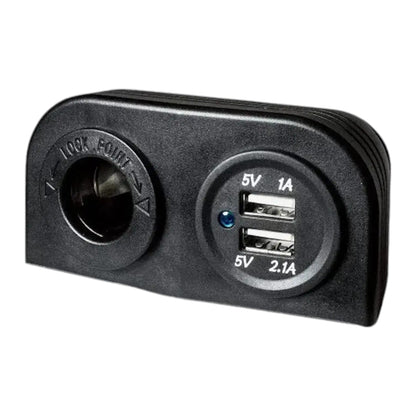 Twin Cigar Socket External Mount with 12v Cigarette Outlet and 3.1A USB  Outlet