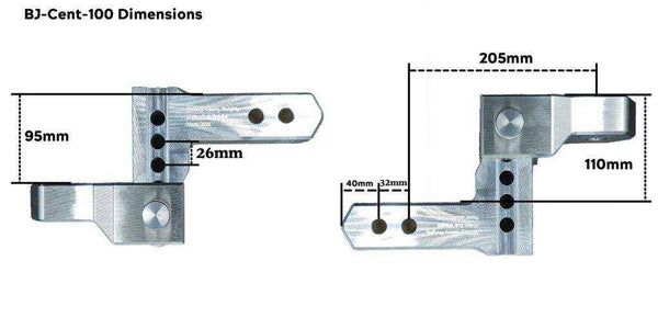 Black Jack Centurion Adjustable Hitch 100mm - Everything Caravans