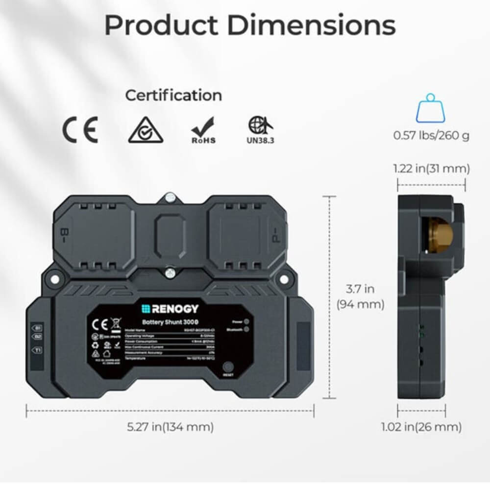 RENOGY CORE 500-11044 Battery Shunt 300 (AU MODEL) — RSHST-B02P300-G1-AU