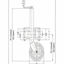 623660XP3 Alko Premium 10" Swing Up Jockey Wheel with Swivel Clamp Diagram