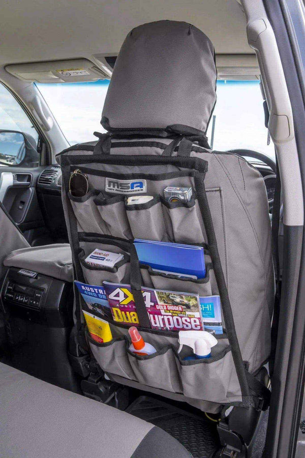 MSA 4x4 Seat Organiser – Heavy-Duty Canvas Car Storage - Everything Caravans