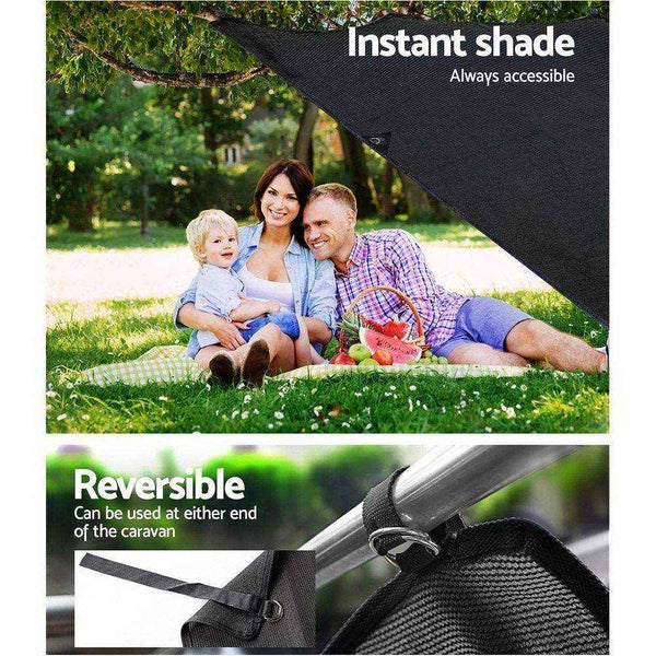1.95X2.2M Black Caravan Privacy Screen End Wall - Everything Caravans