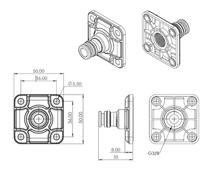 PAK Offroad Bulkhead With Silicon Cap Kit