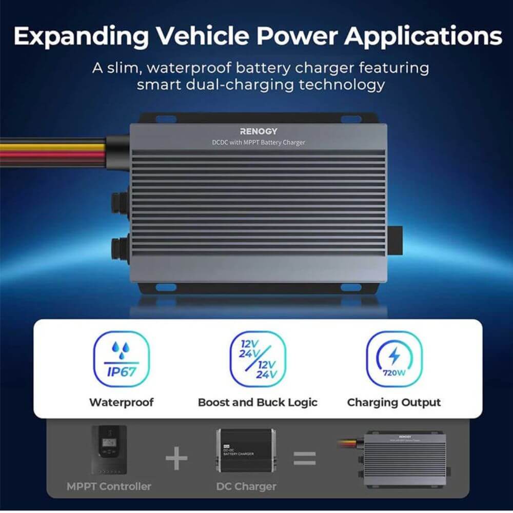 RENOGY PRO 500-11018 IP67 50A DCDC Battery Charger With MPPT RBC2125DS-21W-G2-AU