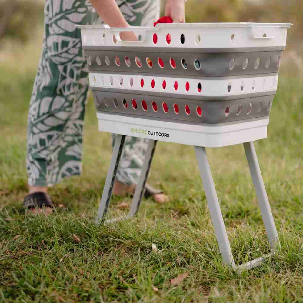 Xplore Outdoors Collapsible Laundry Basket with Fold-out Legs