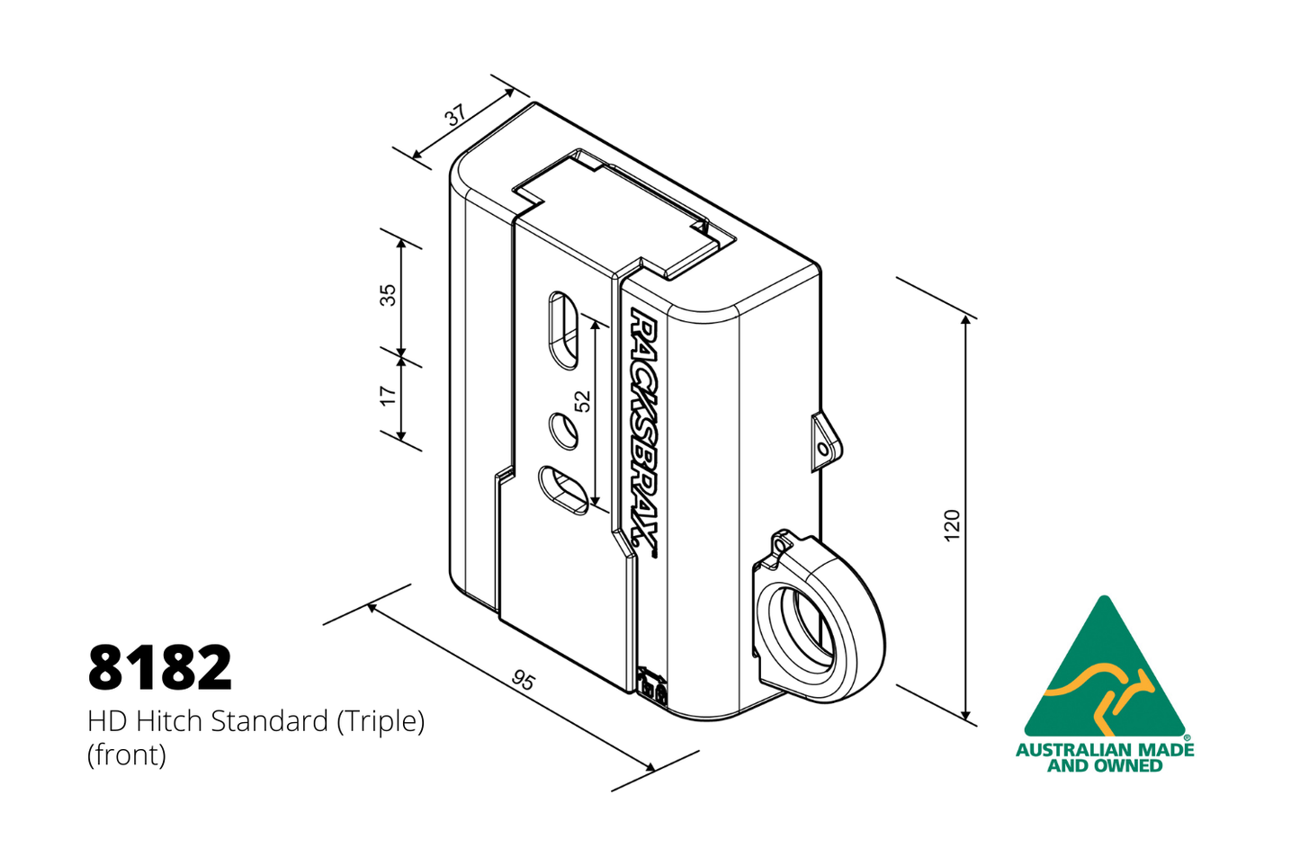 Racksbrax HD Hitch Standard Triple Quick Release Awning Brackets