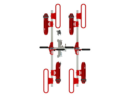 Gripsport Complete Tilting Caravan Rack for 4 Bikes with Tall Bolt On Mount Kit