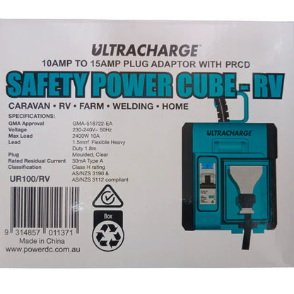 Portable 10A to 15A adaptor RCBO Power Socket for Caravans