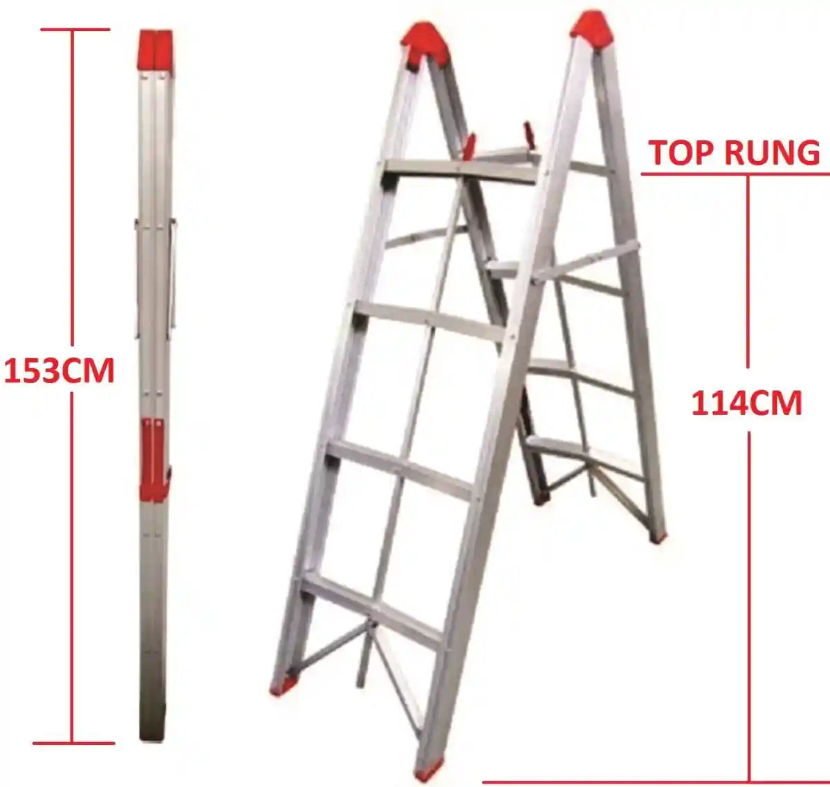 4-step Ladder Alloy Collapsible Stick Ladder with Carry 1bag