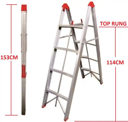 4-step Ladder Alloy Collapsible Stick Ladder with Carry 1bag