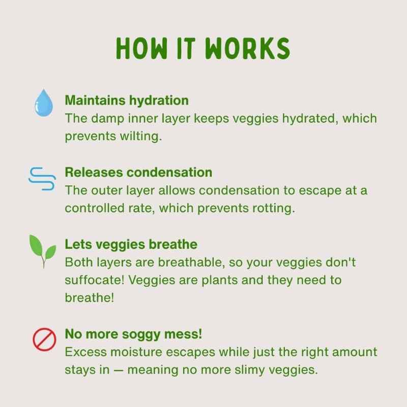 Produce Pod - Reusable Veggie Bag for Fridge - Blueberry